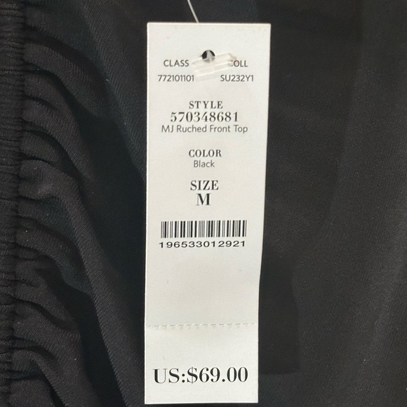 Black WHBM ruched top NWT - Picture 5 of 7